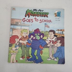 Vintage My Pet Monster Goes To School Book Golden Look-Look Book 1986